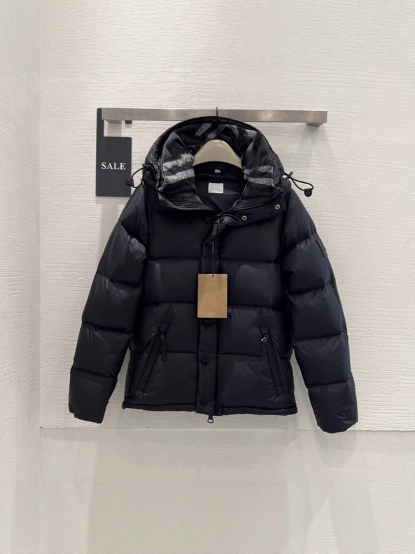 正确版 英伦B家经典格纹可拆卸衣袖秋冬羽绒服百搭加厚外套夹克|undefined