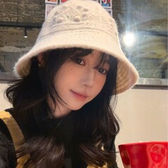 复古纯色钩花渔夫帽子女秋冬韩系简约百搭针织盆帽显脸小毛线帽子