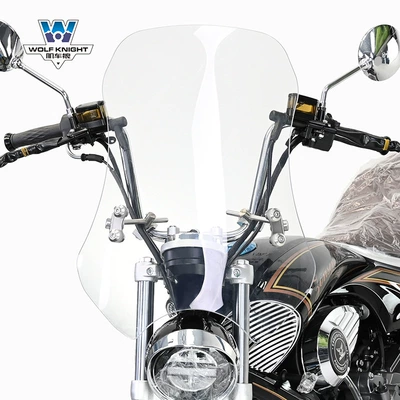 modification front windshield tempered glue – Motorcycle front windshield - transparent-5mm-thick-tempered-glue-55cm-high