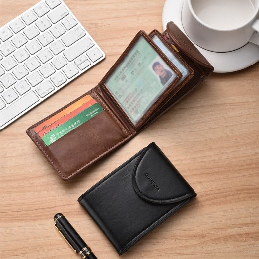 Men's multi-functional driver's license leather case, card holder, vehicle registration card holder, driver's license clip, 2-in-1 protective case, document bag