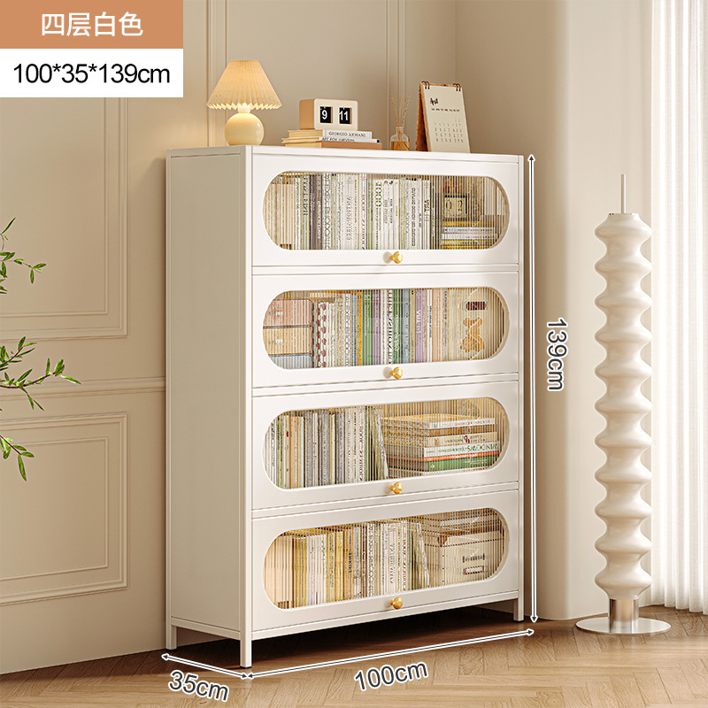 Librería de acero con puerta de armario, armario a prueba de polvo, armario de almacenamiento, armario de exhibición para el hogar para niños, armario de almacenamiento contra la pared, estantería de piso a techo