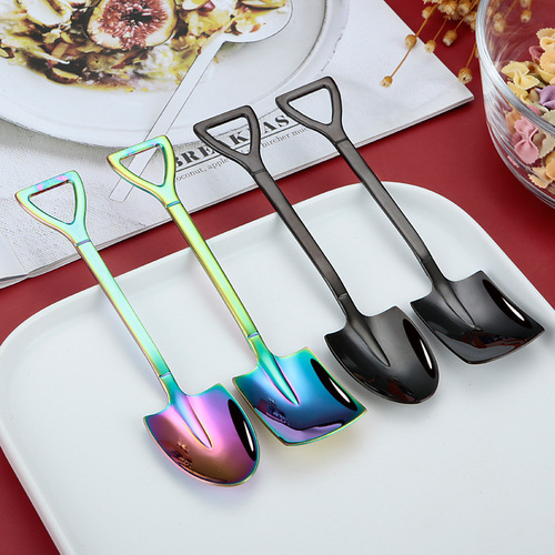Internet celebrity creative retro shovel coffee spoon stainless steel dessert spoon watermelon spoon ice cream ice cream cake spoon