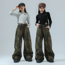 女童街舞演出服hiphop潮酷模特走秀豹纹潮服套装儿童爵士舞表演服