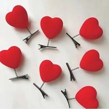 E 26406 Duck heart spring hair clip С��Ѽ�찮�ĵ��ɷ���