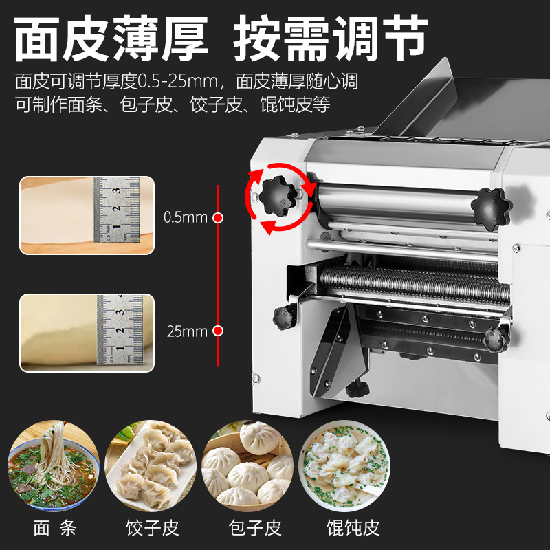 Escritorio de alta velocidad máquina de prensado de fideos rodillo de acero inoxidable al vapor bollos tostadas ramen masa amasadora máquina de fideos