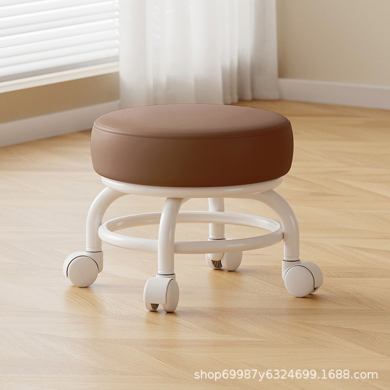 Rueda universal taburete pequeño polea doméstica taburete redondo para cambiar zapatos limpiador taburete bajo con artefactos mágicos para niños pequeños taburetes silenciosos