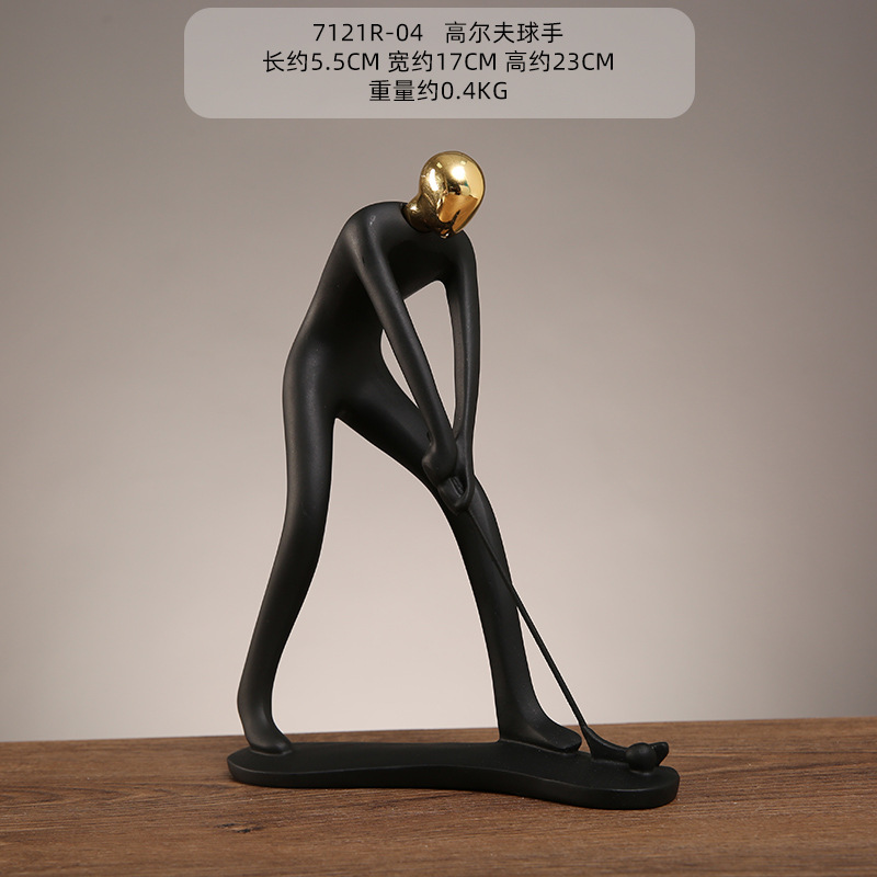 Sports characters resin craft ornaments simple home decorations creative TV cabinet wine cabinet ornaments a  of hair