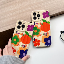 波浪行李箱花朵橘子 适用iPhone15ProMax苹果14/13/12手机壳少女