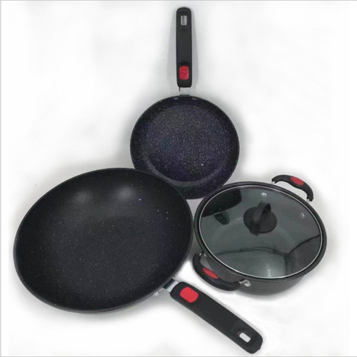 Set of 3 Cookware: Happy Gift Maifanshi Non-stick Cookware Gift Box Set - Wok, Skillet, and Soup Pot Gift Set