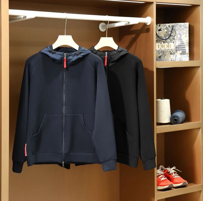 High-End Luxury! 480g High Weight Early Spring New Men's Sports Air Layer Hooded Cardigan Sweatshirt Jacket