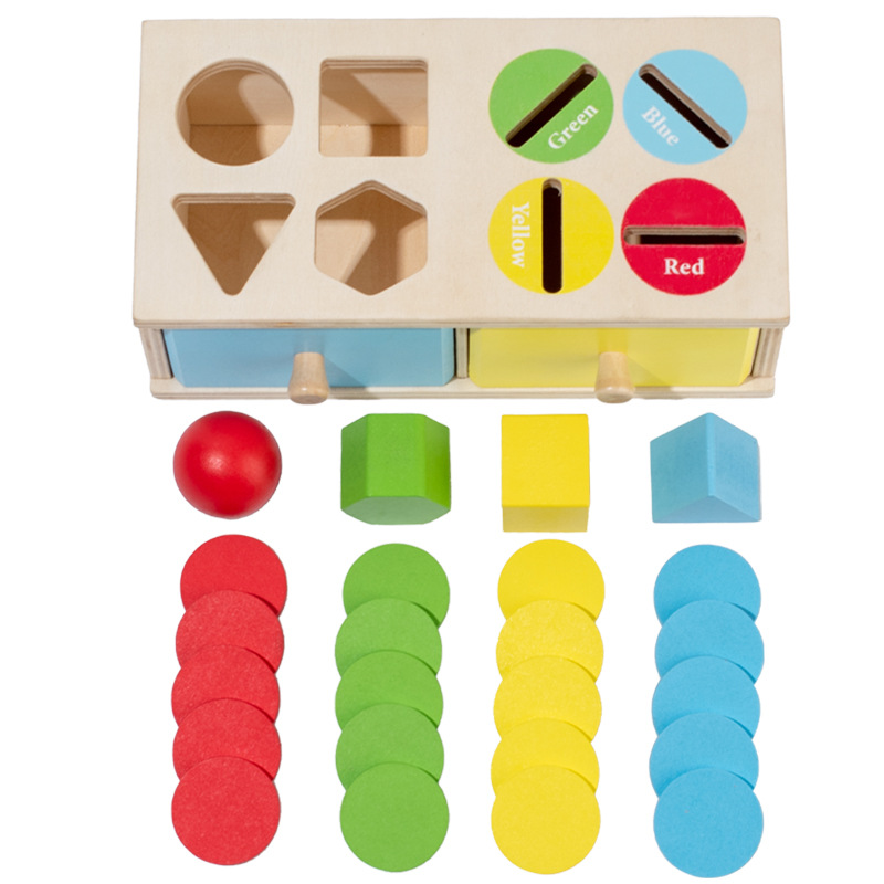 Weiweihu caja de clasificación de formas de color rompecabezas para niños, combinación de educación temprana, bloques de construcción cognitivos, ayudas didácticas, juguetes de madera maciza al por mayor