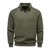 D 73742 Zipper Stand Collar Fleece Hoodie ������������