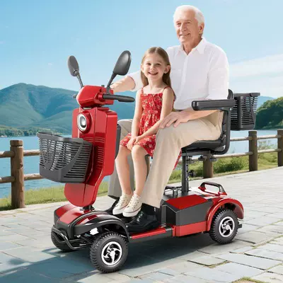 2025 New Model Elderly Mobility Scooter, Four-Wheel Disabled Mobility Vehicle, Electric Vehicle, Foldable Small Low-Speed Battery Car