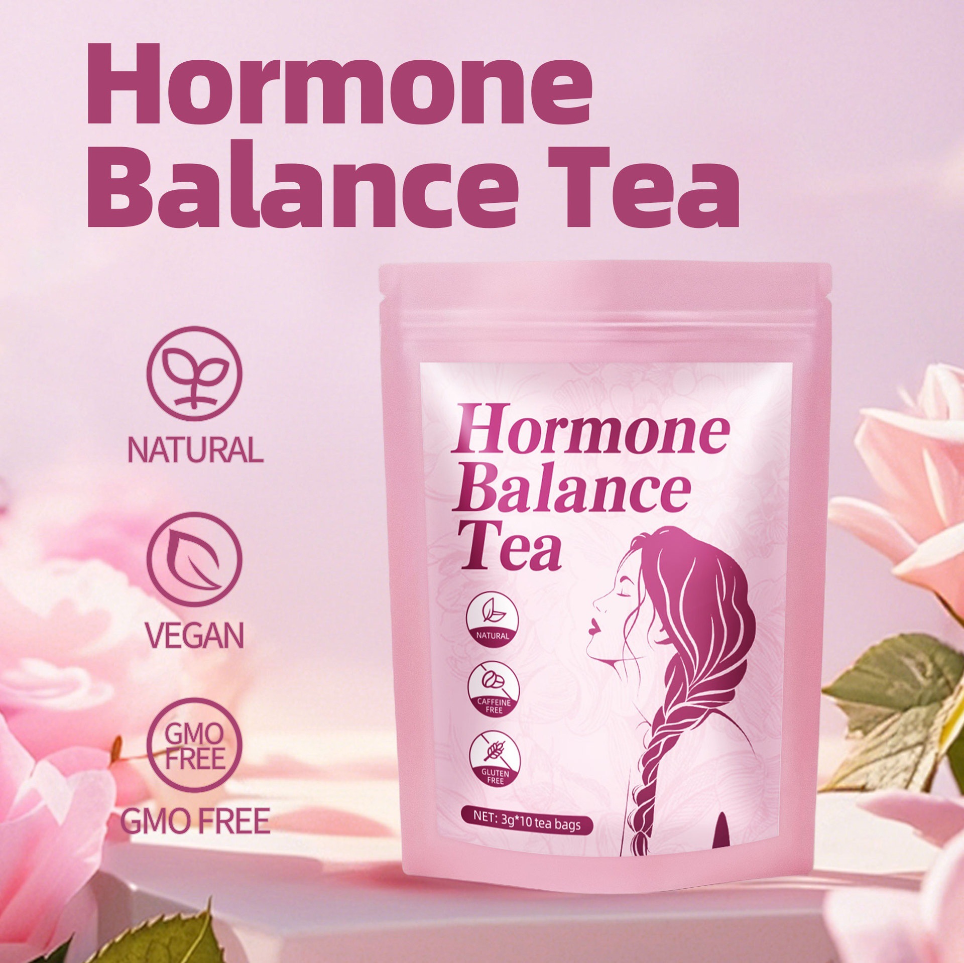Hormone Balance Herbal Tea Bags 30 Count Cold Brew Wellness Tea for Women Daily Support key features