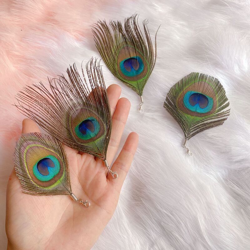 Factory supply wholesale peacock feather clip DIY turkey feather baby pendant accessories pendant