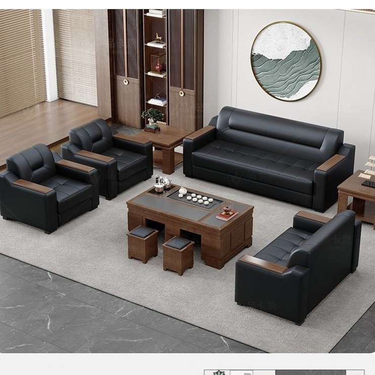 Office sofa, reception sofa, simple modern office sofa, three-seater modular business sofa