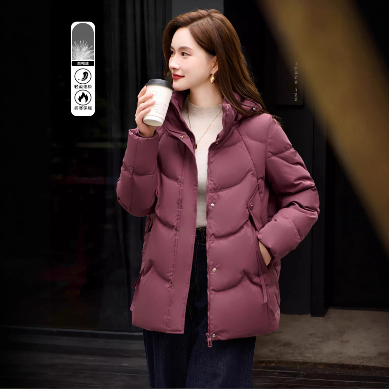 Mid-Length down Jacket for Women, Winter 2026 New Trendy Hot-Selling Style, Casual Versatile White Duck down Regular Shoulder Coat for Moms Mid-Length down Jacket for Women, Winter 2026 New Trendy Hot-Selling Style, Casual Versatile White Duck down Regular Shoulder Coat for Moms