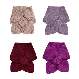 Same Style Bow Tie Scarf Children's Baby Leaf Cross Scarf Warm Scarf
