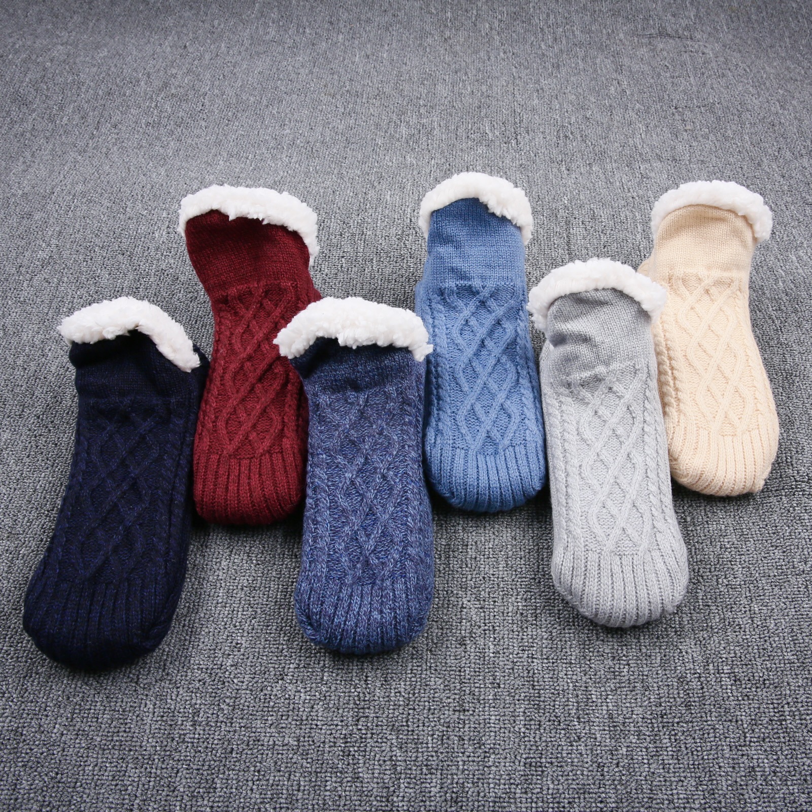 Apparel Accessories Floor socks socks plus velvet thick winter women's adult bottom pads adults warm indoor home socks men's socks shoe covers_voghion.com
