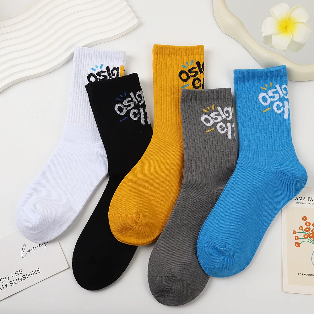Tide, demi-season basketball sports knee socks for elementary school students, absorbs sweat and smell, with embroidery, mid-length