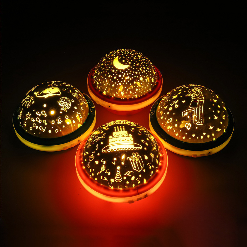 Creative UFO starry light starry sky projection night light bedroom atmosphere light birthday gift usb luminous toy