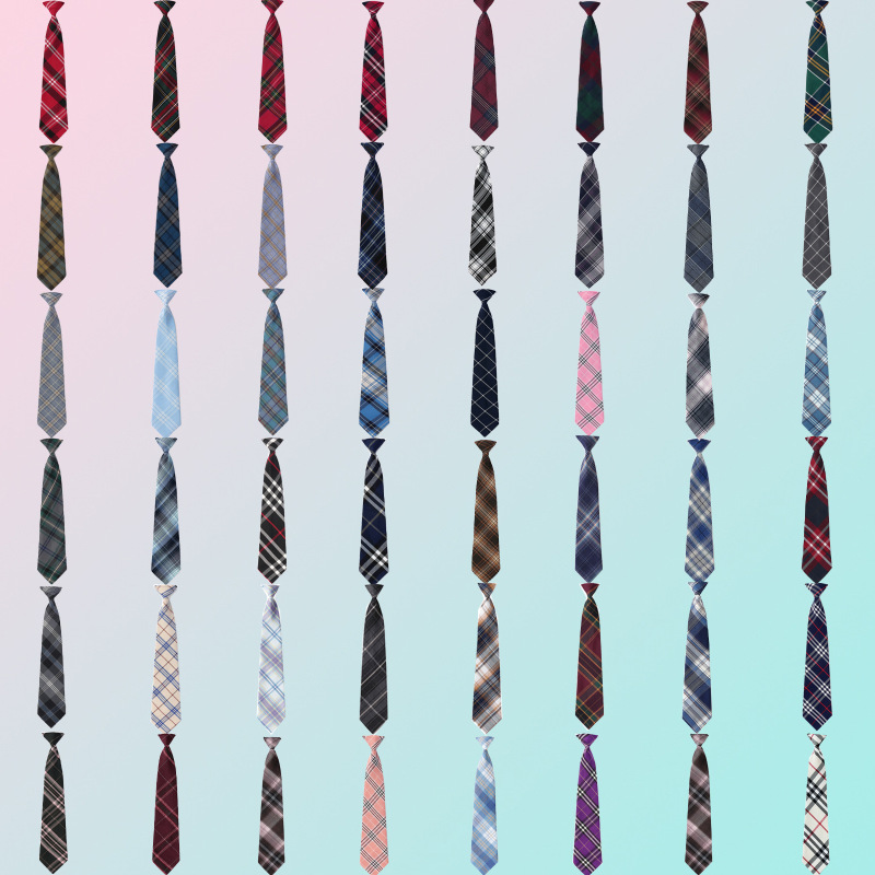 Manufacturer Wholesale Plaid Spot JK/DK Bow Tie Student Preppy Style Men and Women Japanese Style Style Free Simple Lazy Tie