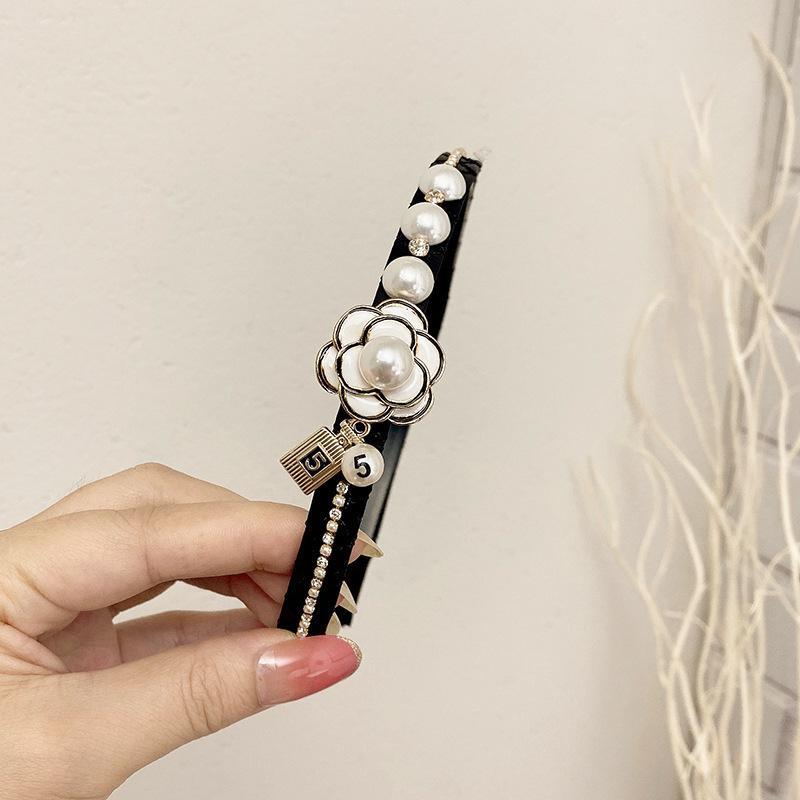 2021秋冬韓版新款珍珠發(fā)箍女ins網(wǎng)紅山茶花發(fā)箍劉海頭飾