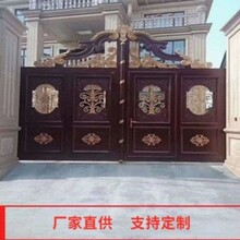 厂家 庭院别墅防盗铝艺大门双开门 农村院子电动平开推拉大门