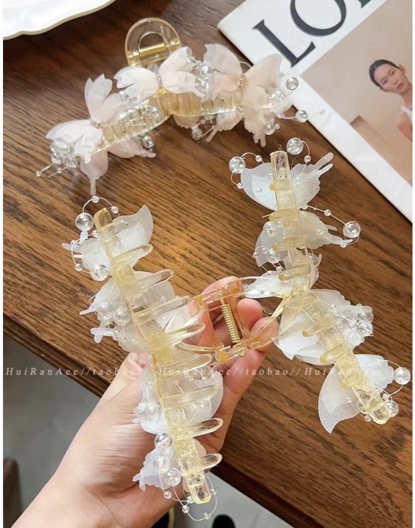 54g Weight Hair Claws Hair Accessories Type 1 Piece Quantity Date, Tea Party Occasion Plastic, Resin, Mixed materials Material Butterfly Pattern All Seasons Season Women's Gender Lady, Sweet Style Lady Sweet Women's Butterfly Plastic Resin Mixed Materials Hair Claws 9