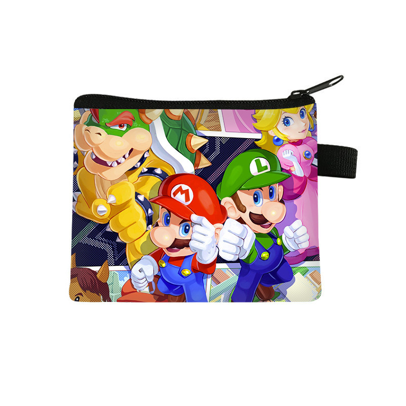 New Mario Coin Purse, Kidsren's High-End Mini Key Card Holder, Student Short Style Large-Capacity Zipper Small Bag New Mario Coin Purse, Kidsren's High-End Mini Key Card Holder, Student Short Style Large-Capacity Zipper Small Bag