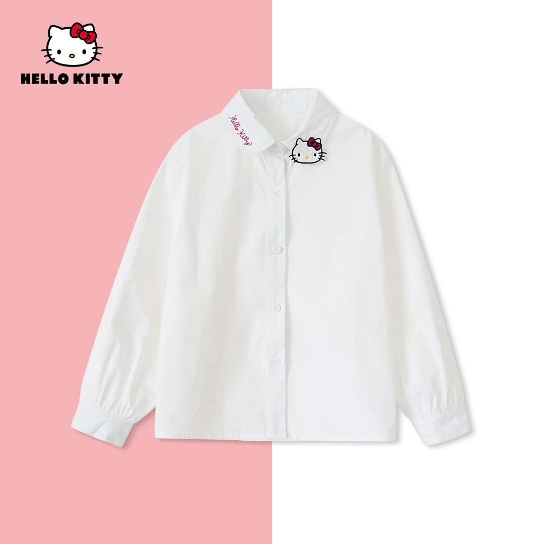 HelloKitty Осень новый стиль одежды для девочек большой повседневный мода детская рубашка AC4325MK115