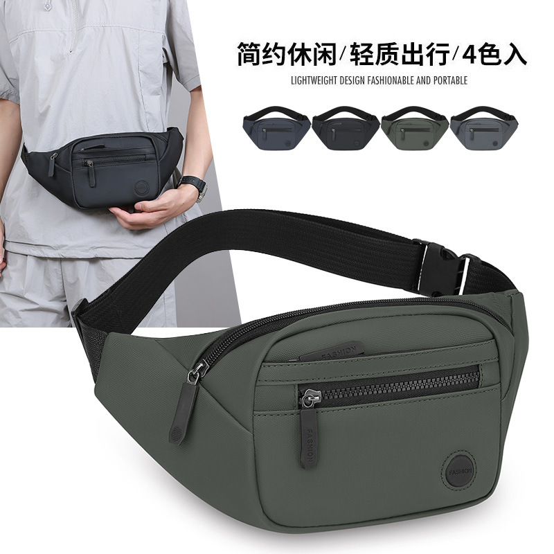 Bolso de pecho de gran capacidad para hombres y mujeres Bolso de mensajero deportivo y de ocio para negocios multifunción Bolso de hombro con película de cuero PU