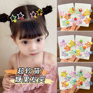 彩色星星发夹小女孩侧边刘海夹可爱发卡卡子bb夹碎发儿童夹子头饰