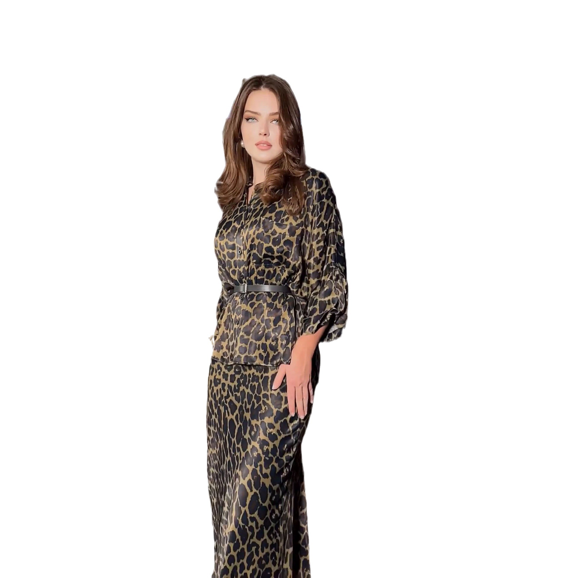 Leopard Print Trench Coat Image 3