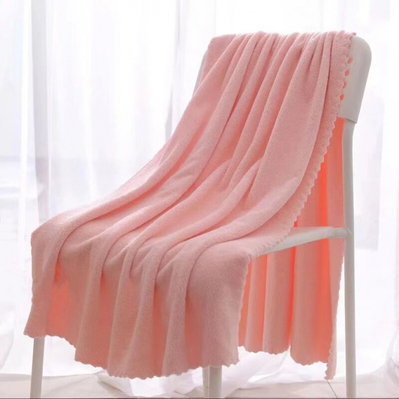 Absorbent Solid Color Household Bath Towel Quick-Drying Towel for Men and Women Couples Soft Thickened Bath Towel Lint-Free