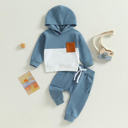 Bestselling Spring New Color Block Cap Hoodie + Sports Shorts 2-Piece Set Pure Cotton