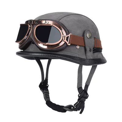 Motosiklet kaskı (dəbilqə) – Certified Electric Vehicle Motorcycle Safety Helmet - gray-with-copper-mirror-m