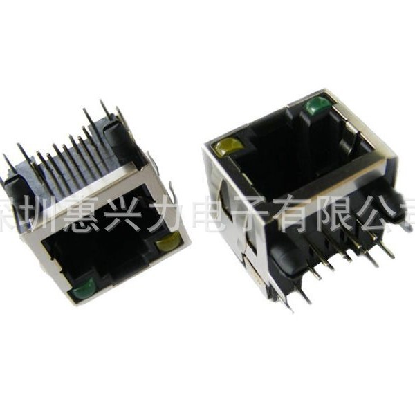供应RJ45连接器，带+LED插座，单口，小尺寸