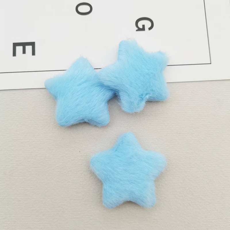 新款双面5cm毛绒五角星饰品配件衣服帽子diy星星辅料发夹头饰材料|undefined
