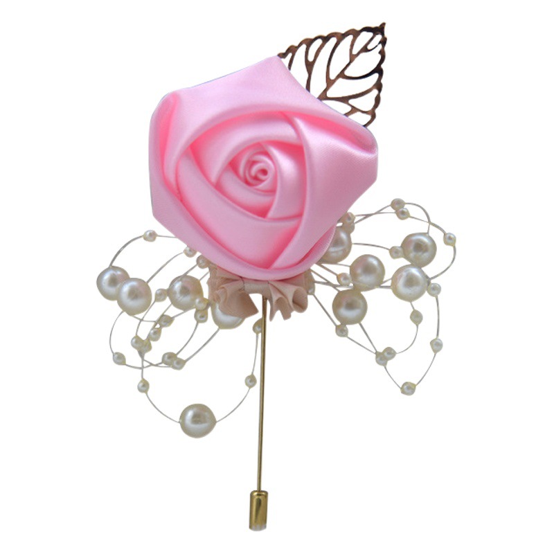 Broche al por mayor novio novia boda flor artificial ramillete broche flor artificial negocio fiesta suministros