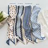 Xiao Han Mei's Daily Life Misty Silk scarf Strip Ribbon Hair band Silk like Scarf Spring and summer