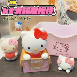 New creative and cute solar-powered car interior decoration, car dashboard shaking head ornament, anime style