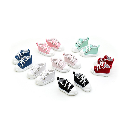 6-inch BJD Doll Shoes, 20cm Cotton Doll Canvas Shoes, 30cm Barbie-style Baby Shoes with Laces