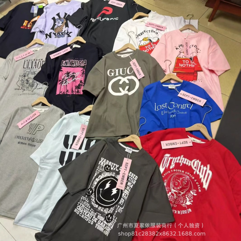 厂家批发地摊女装短袖T恤 2025夏季新款女式短袖上衣韩版潮牌爆款|undefined
