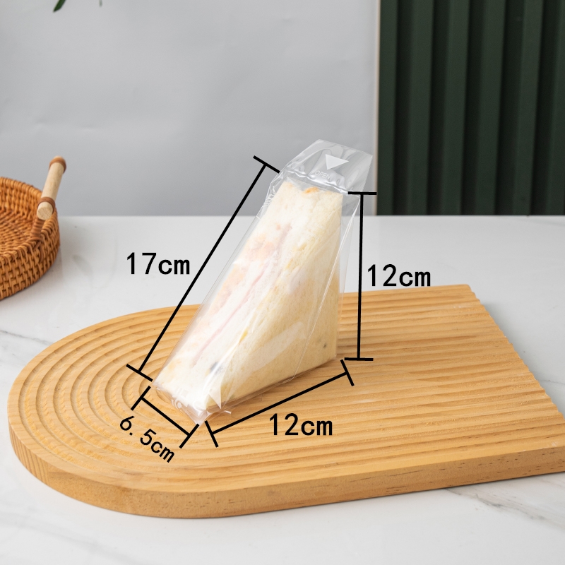 almohadilla de embalaje de sándwich fácil de desgarrar almohadilla transparente desechable para pastel triangular horneado envasado de pan almohadilla de soporte interior