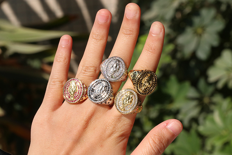 7g Weight Zircon Inlay Material Wedding Occasion Retro Virgin Mary Diamond Ring Wholesale