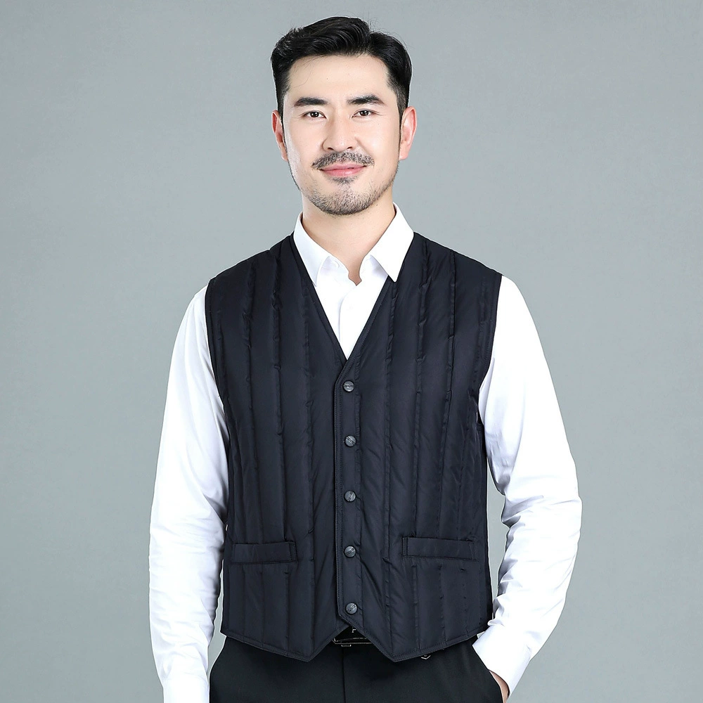 Пуховик для папы Подкладка Легкий теплый плюс толстый старый жилет Легкий бесшовный теплый пуховик
