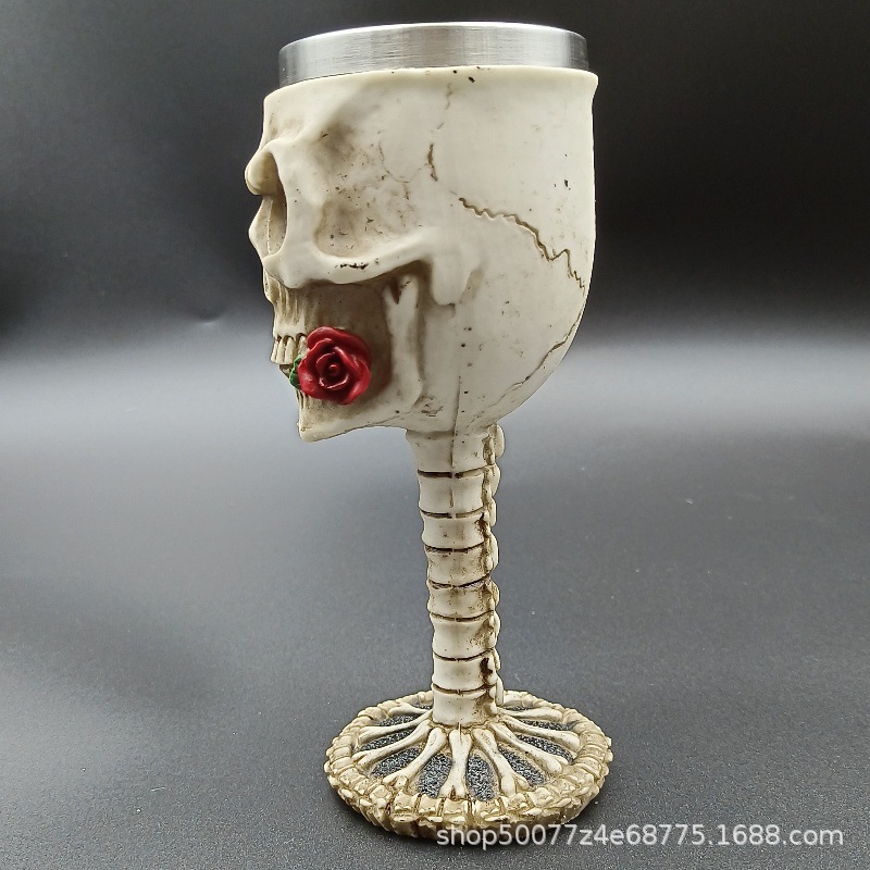Rosa personalidad copa de acero inoxidable en forma de calavera taza de agua regalo de Halloween copa de vino divertida decoración personalizada