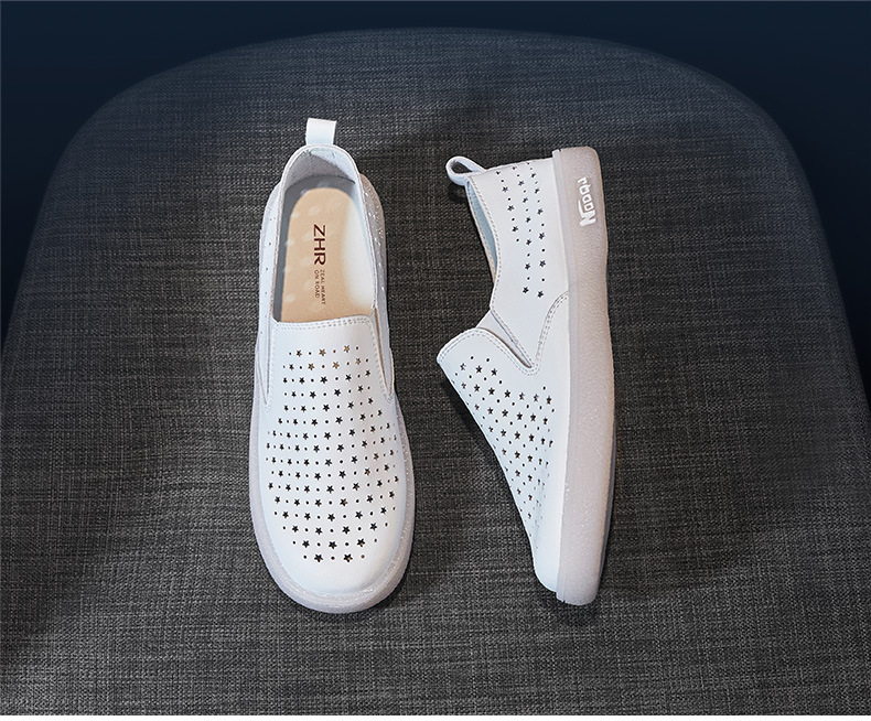 Giày sneaker nữ lưới thoáng khí đế bệt dáng thể thao — Màu be A68 chi tiết 18