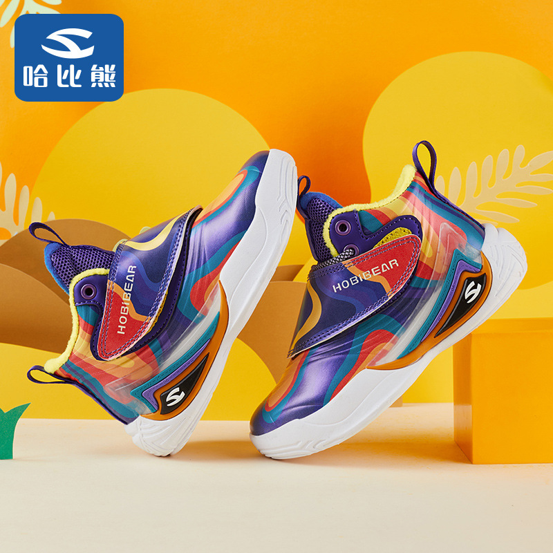哈比熊2021冬季新款中大童运动鞋青少年炫酷球鞋二棉潮运动鞋代发